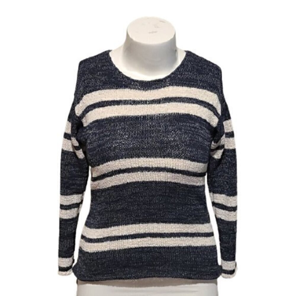 [G.H. Bass & Co] Blue & White Striped Sweater - Size M